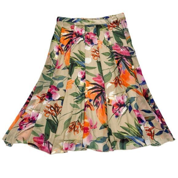 Elementz Midi Skirt Womens L Colorful Floral Flowy Bohemian Costal Core Beachy - Picture 3 of 12